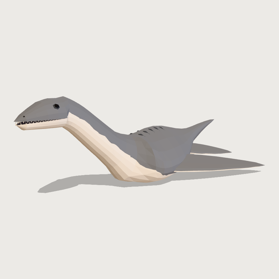 Plesiosaurus low-poly 3D model