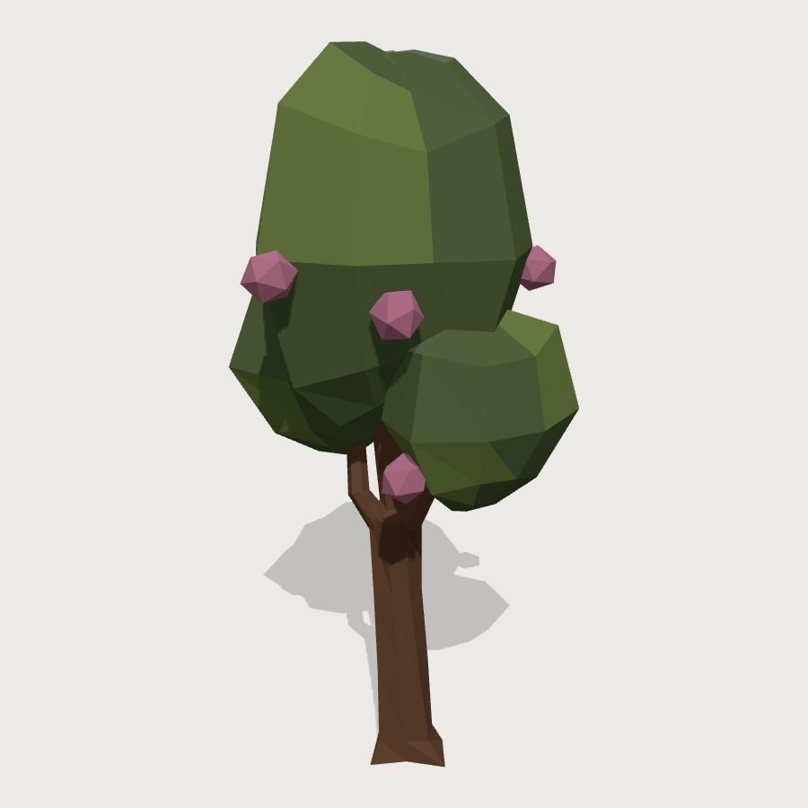 Plum Tree low-poly 3D model