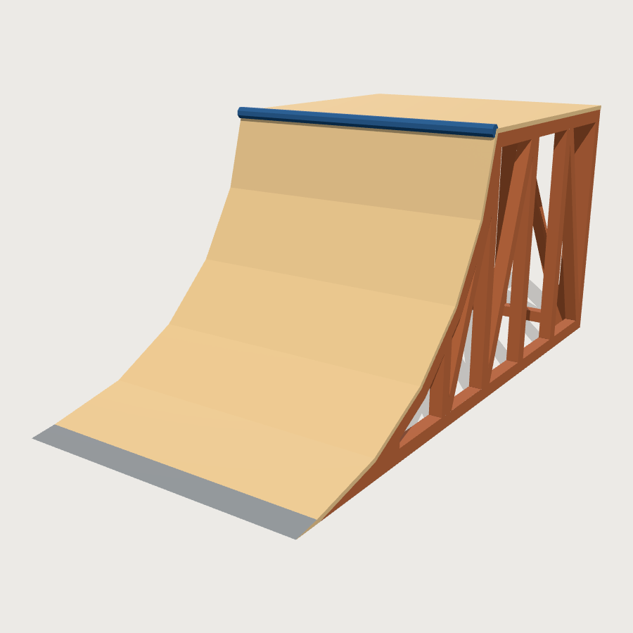 Plywood Ramp Module low-poly 3D model