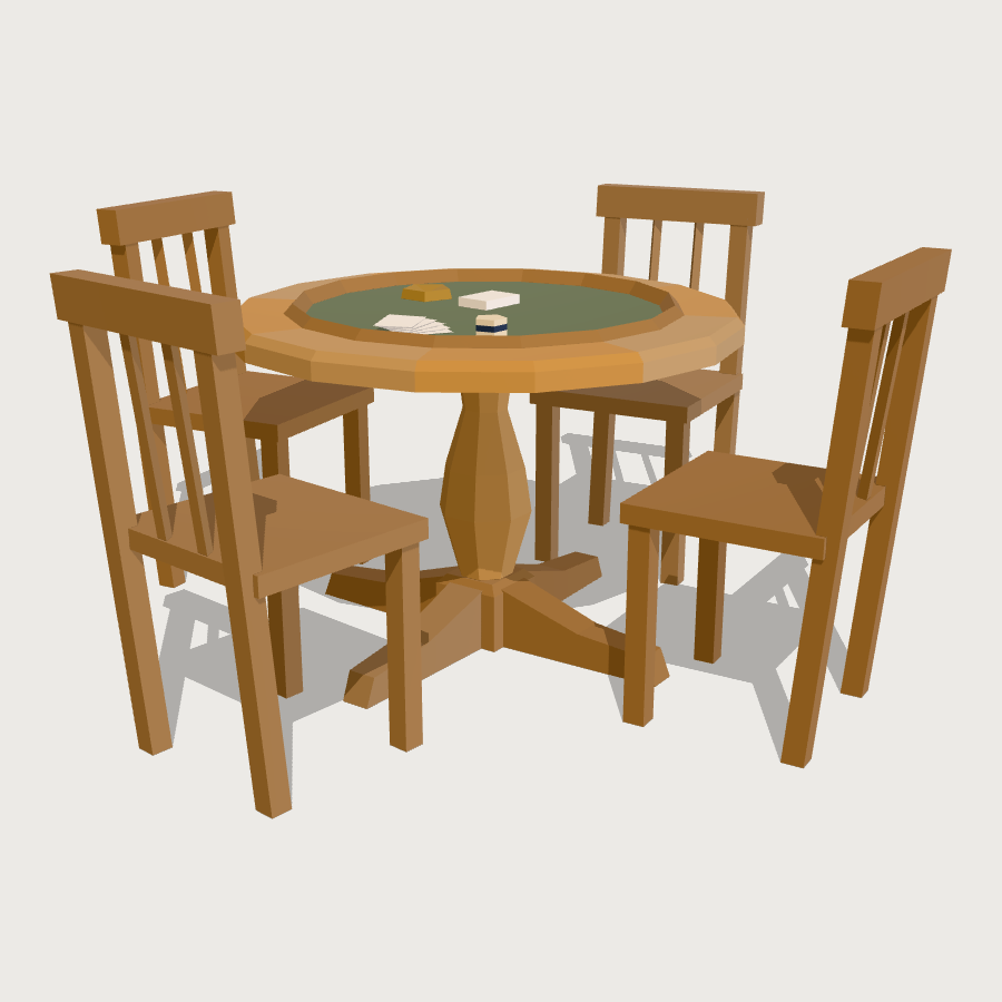 Poker Table low-poly 3D model