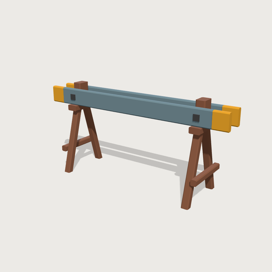 Police Barricade low-poly 3D model
