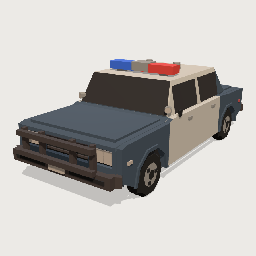 Police Cruiser low-poly 3D model