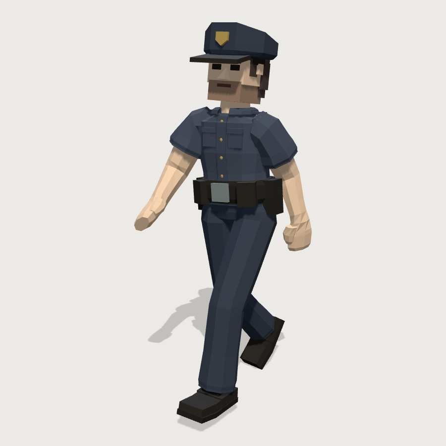 Police Officer low-poly 3D model