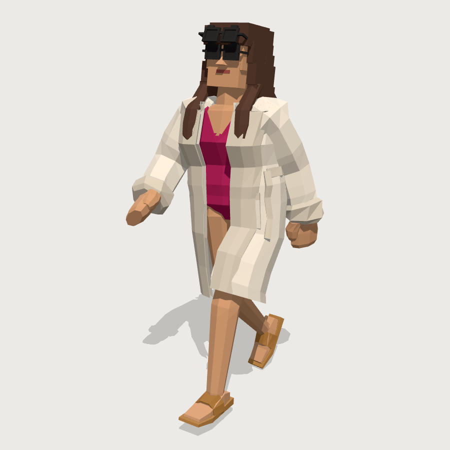 Pool Guest low-poly 3D model