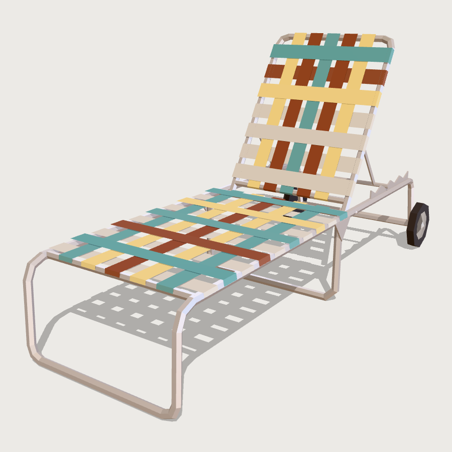 Pool Lounger low-poly 3D model
