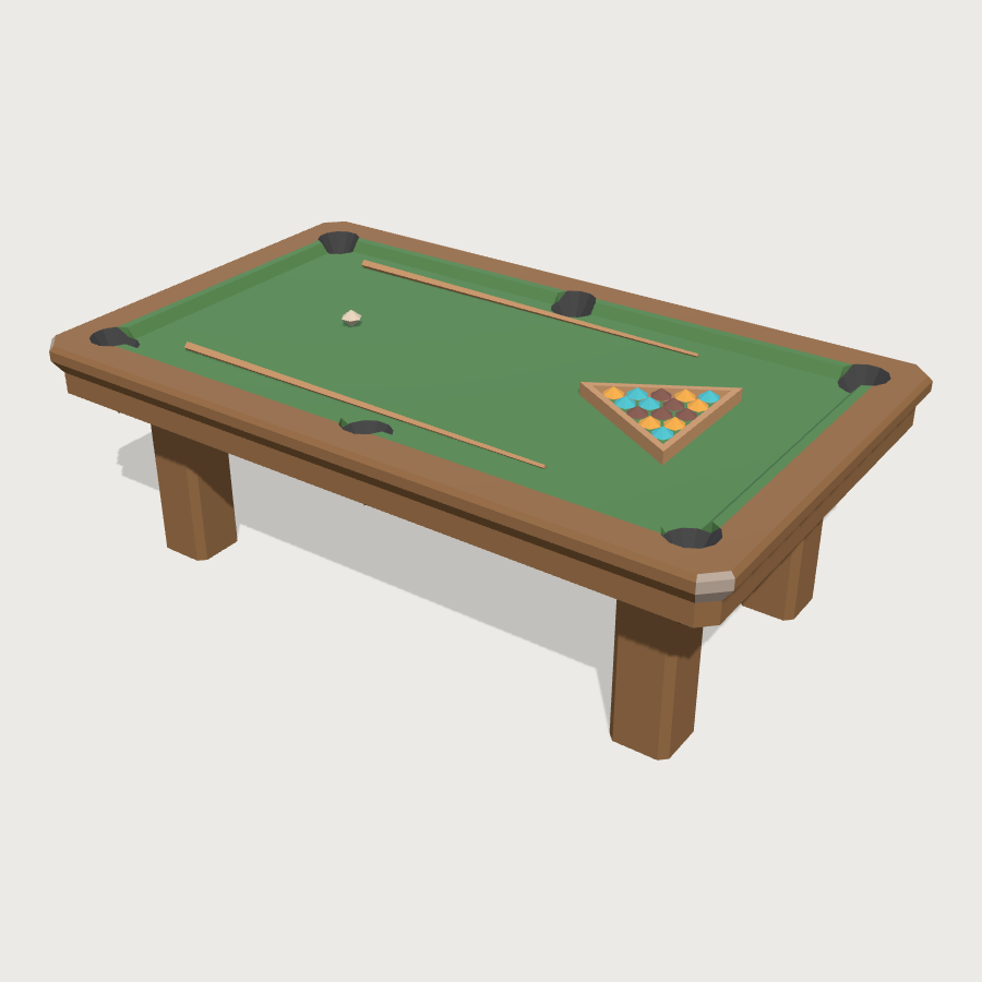 Pool Table low-poly 3D model