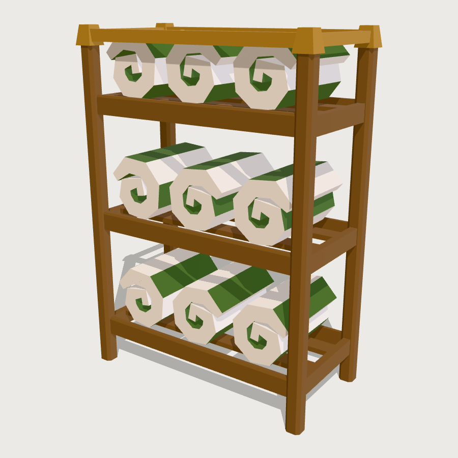 Pool Towel Stand low-poly 3D model