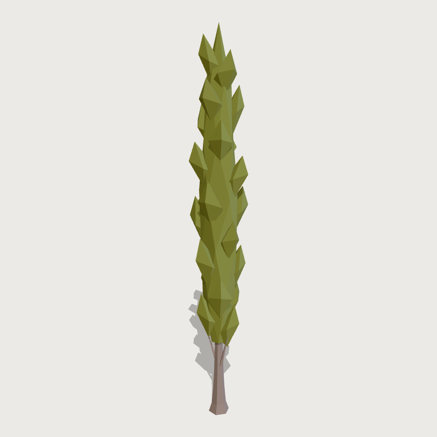 Poplar Row Run low-poly 3D model