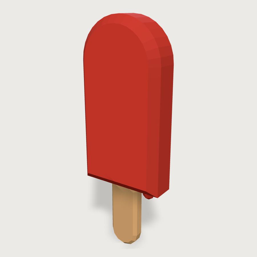Popsicle low-poly 3D model