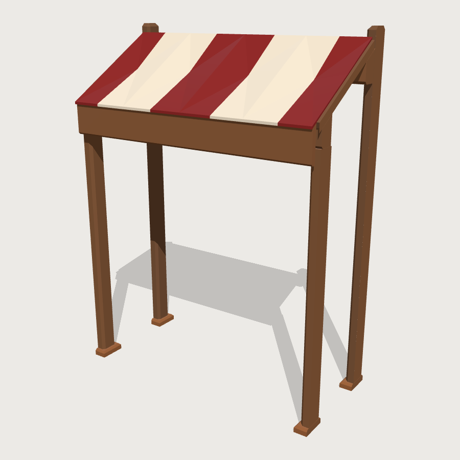 Porch Awning Run low-poly 3D model