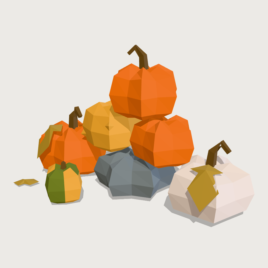 Porch Pumpkin Display low-poly 3D model