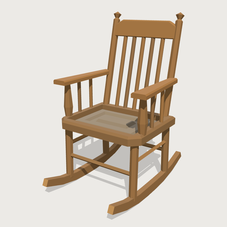 Porch Rocking Chair low-poly 3D model