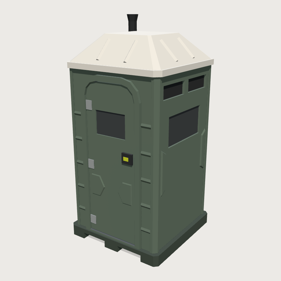 Portable Toilet low-poly 3D model