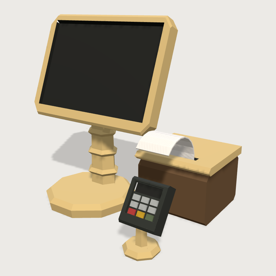 POS Terminal low-poly 3D model