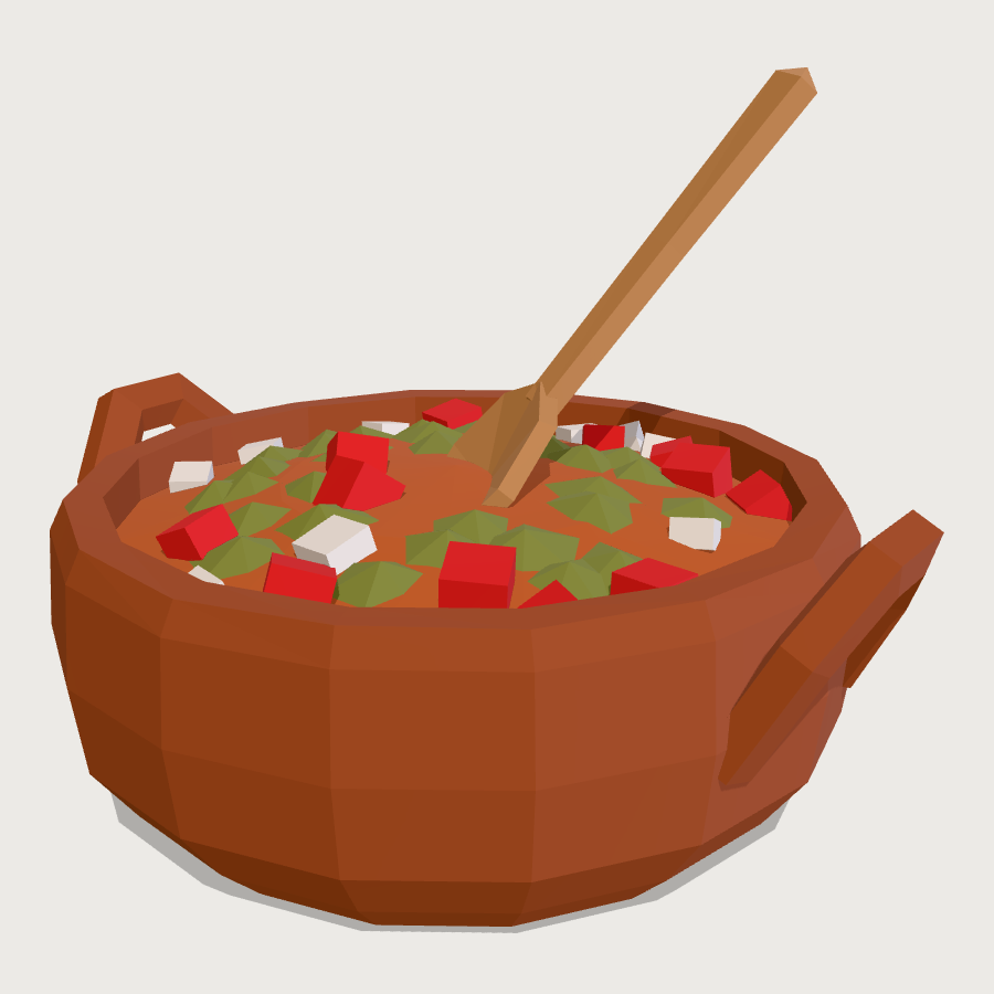 Pot of Pebre low-poly 3D model