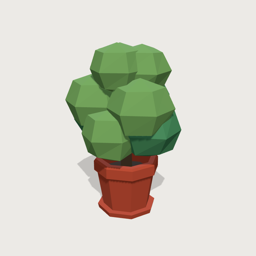 Potted Shrub low-poly 3D model