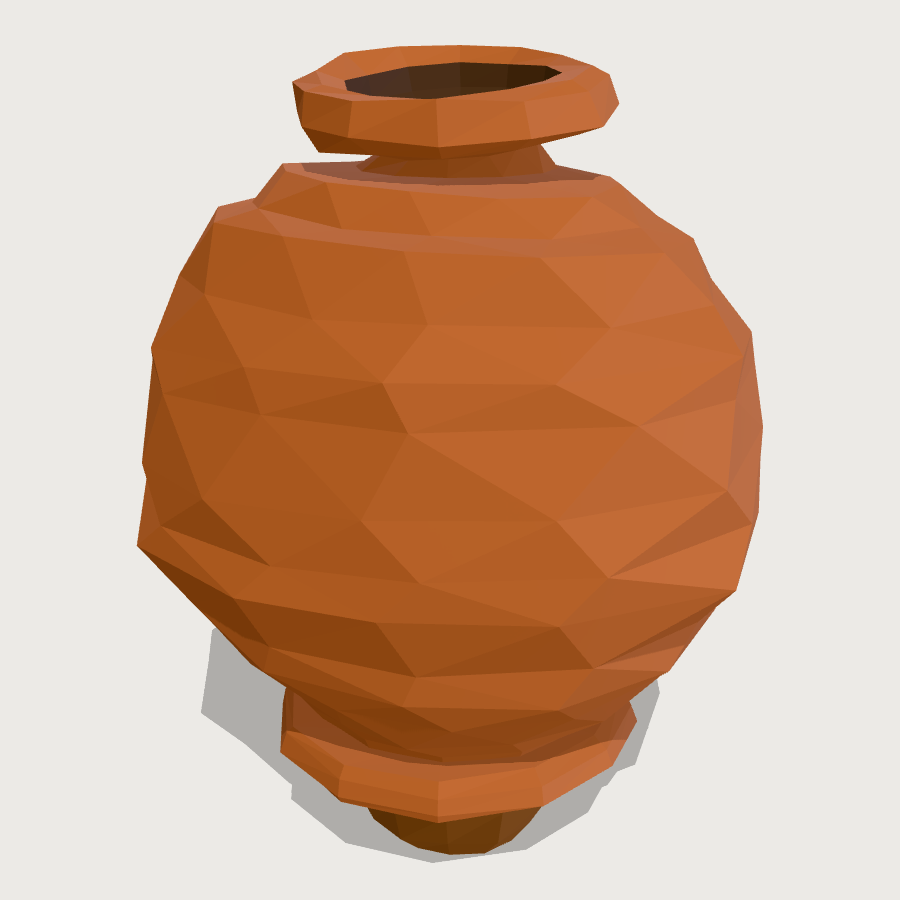 Potter Wasp Pot low-poly 3D model