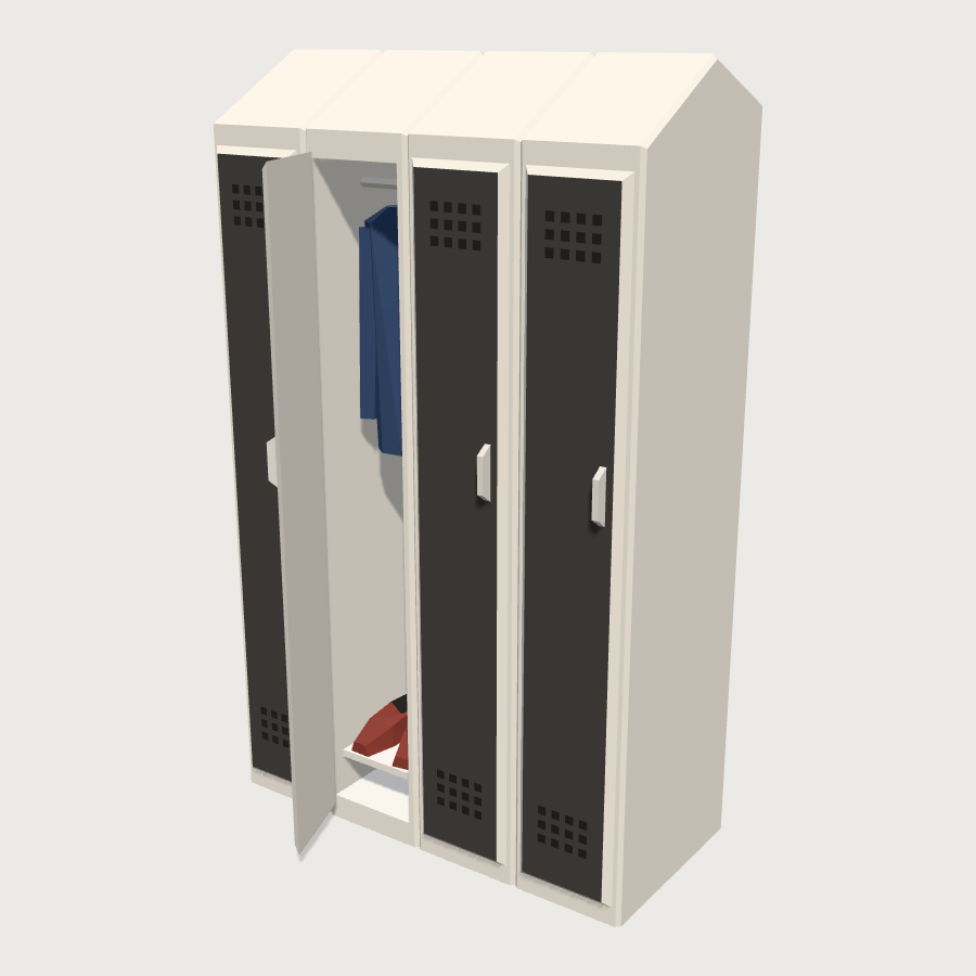 PPE Locker Bank low-poly 3D model