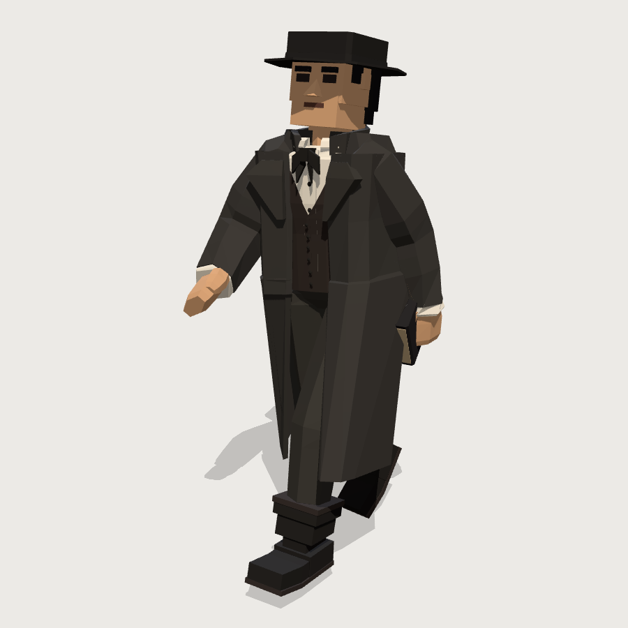 Preacher low-poly 3D model