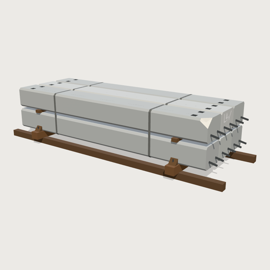 Precast Concrete Stack low-poly 3D model