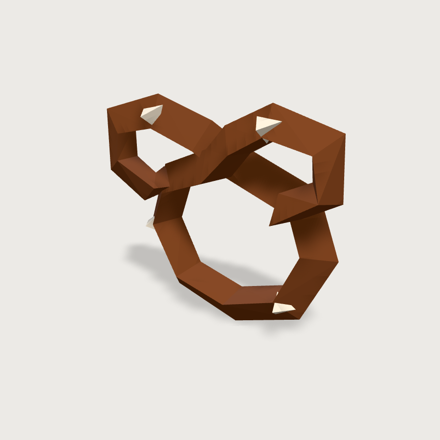 Pretzel low-poly 3D model