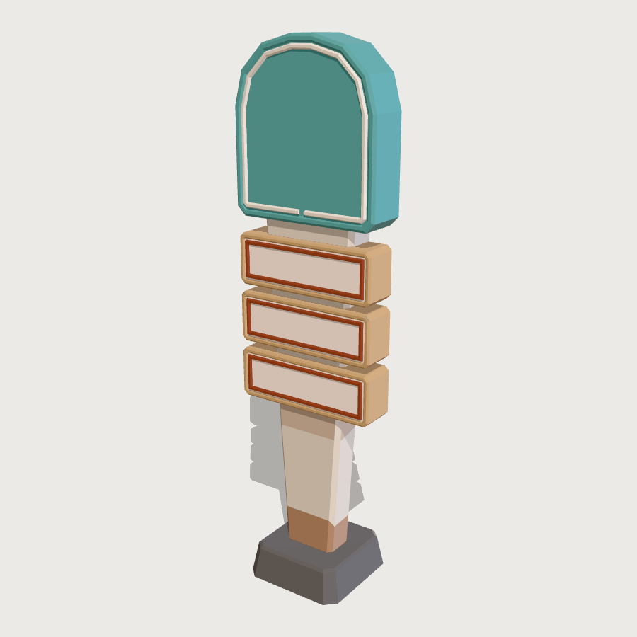 Price Sign Pylon low-poly 3D model
