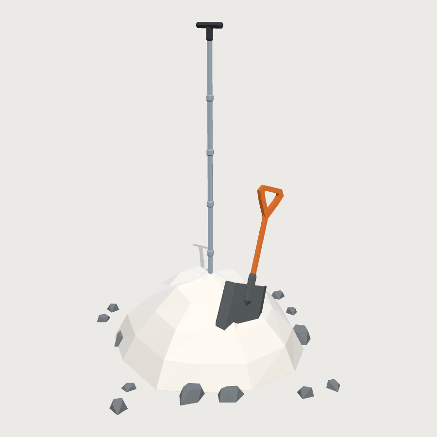 Probe and Shovel Set low-poly 3D model