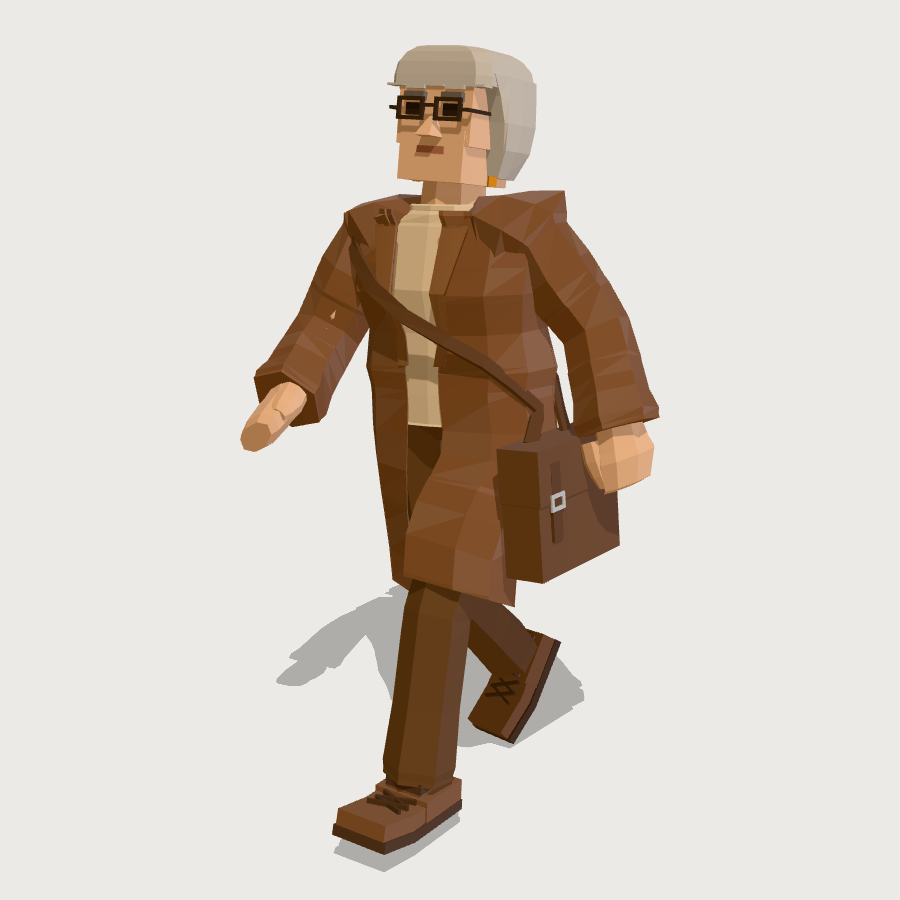 Professor low-poly 3D model