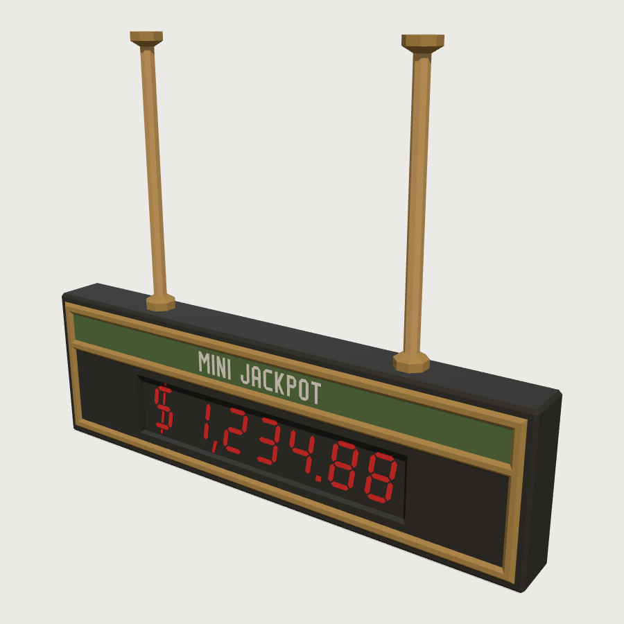 Progressive Jackpot Sign low-poly 3D model