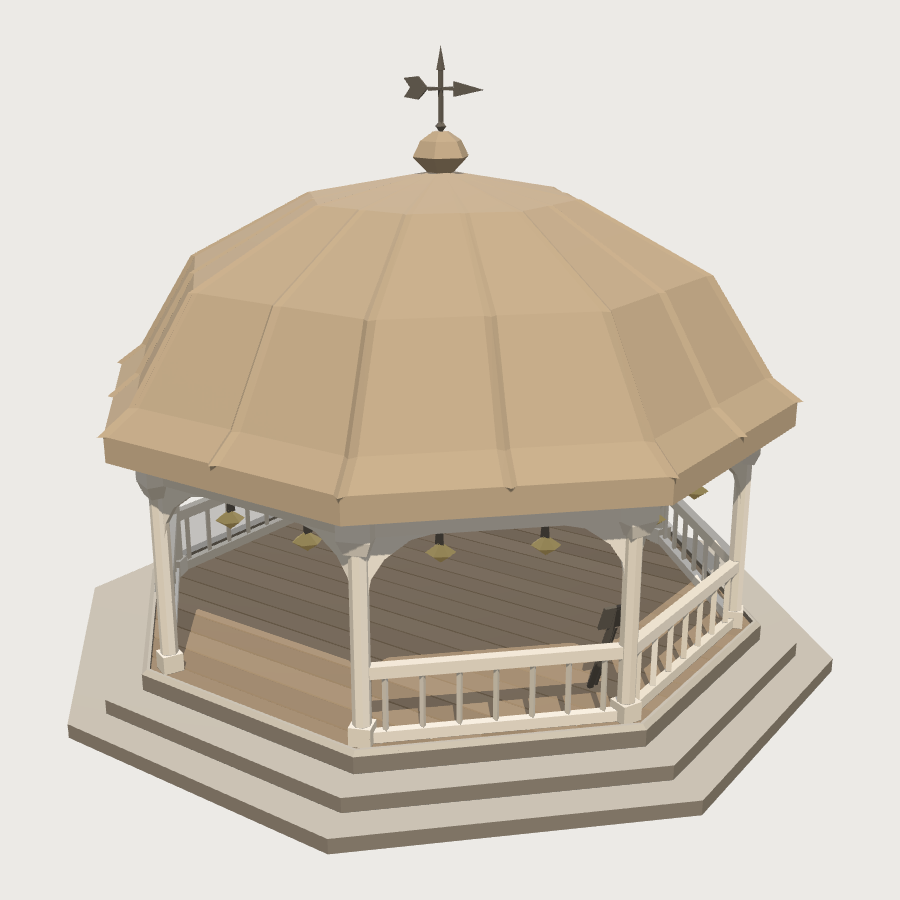 Promenade Bandstand low-poly 3D model