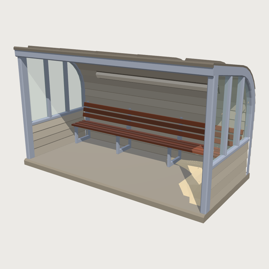 Promenade Shelter low-poly 3D model