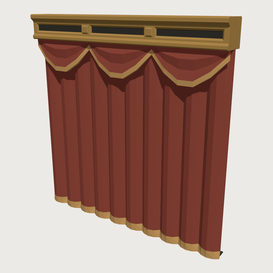 Proscenium Curtain Bay low-poly 3D model