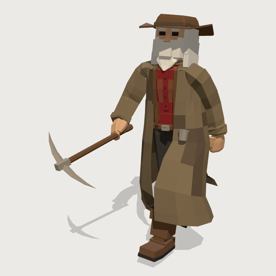 Prospector low-poly 3D model