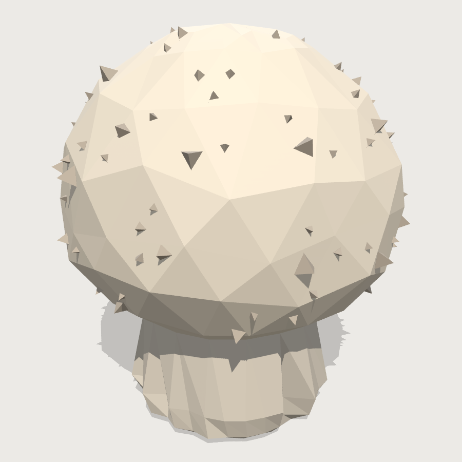 Puffball Mushroom low-poly 3D model
