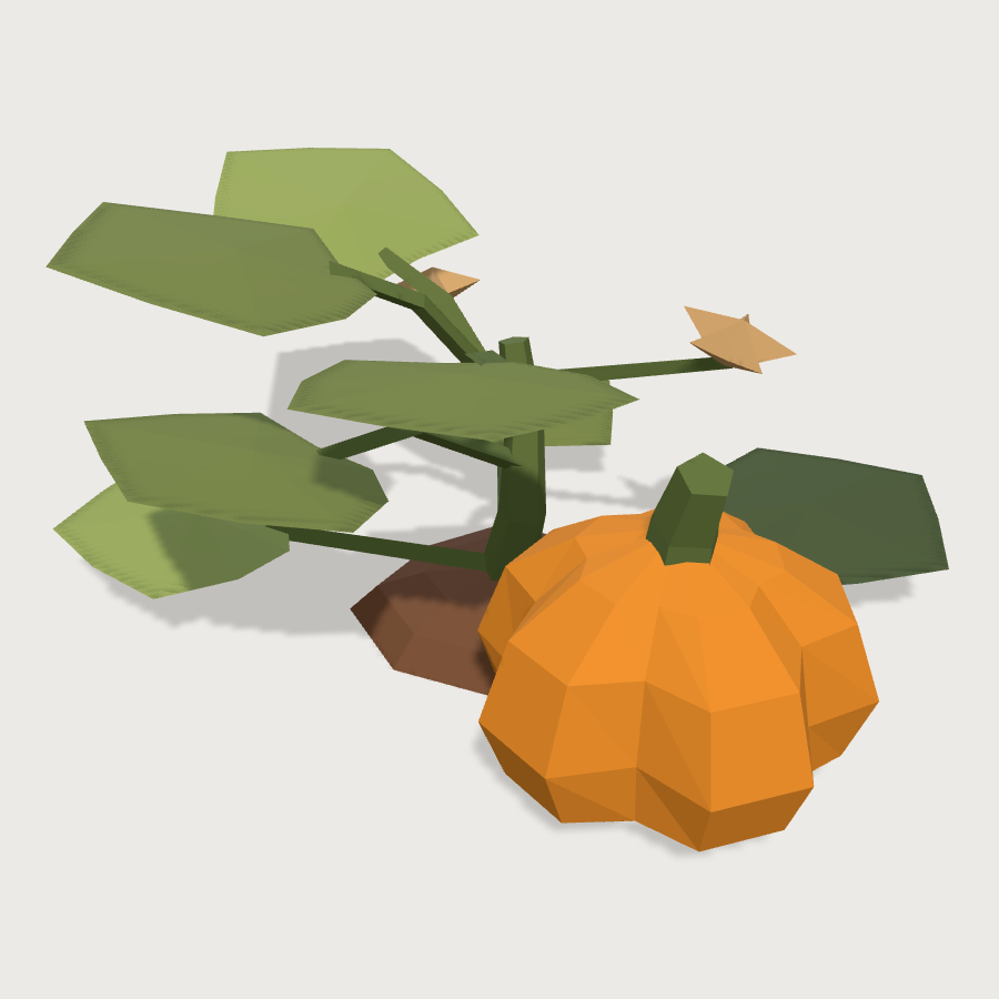 Pumpkin Crop low-poly 3D model