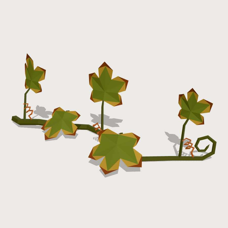 Pumpkin Vine low-poly 3D model