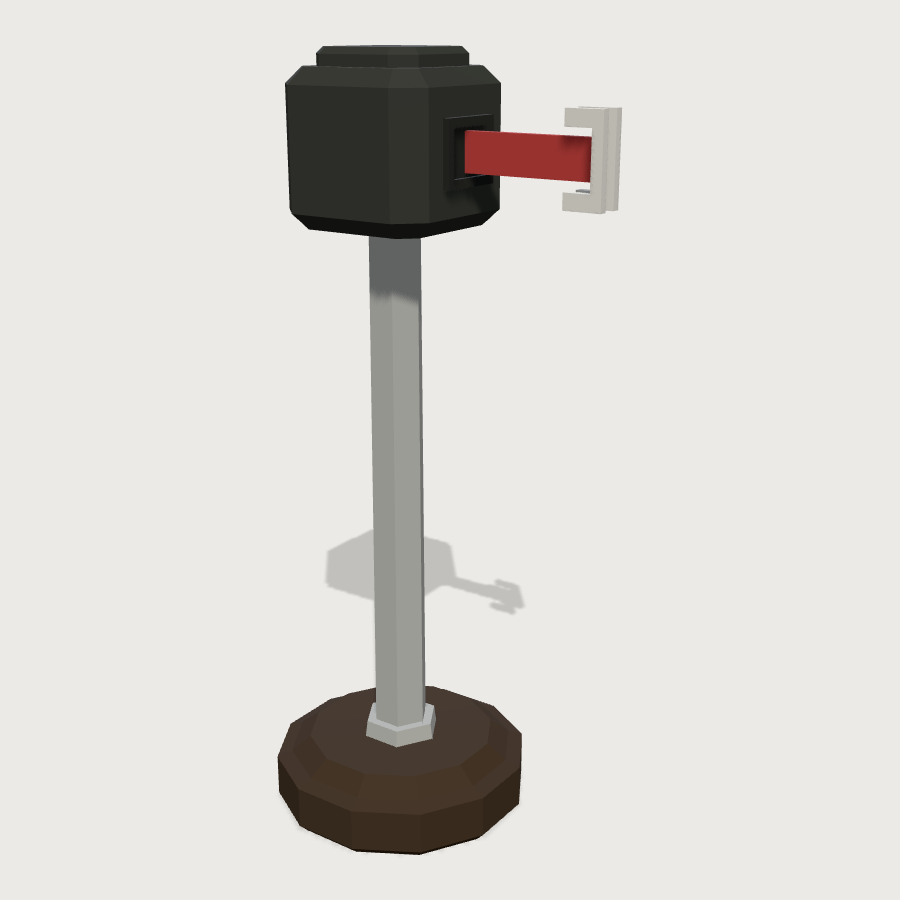 Queue Belt Post low-poly 3D model