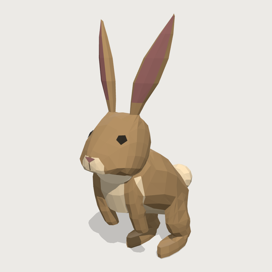 Rabbit low-poly 3D model