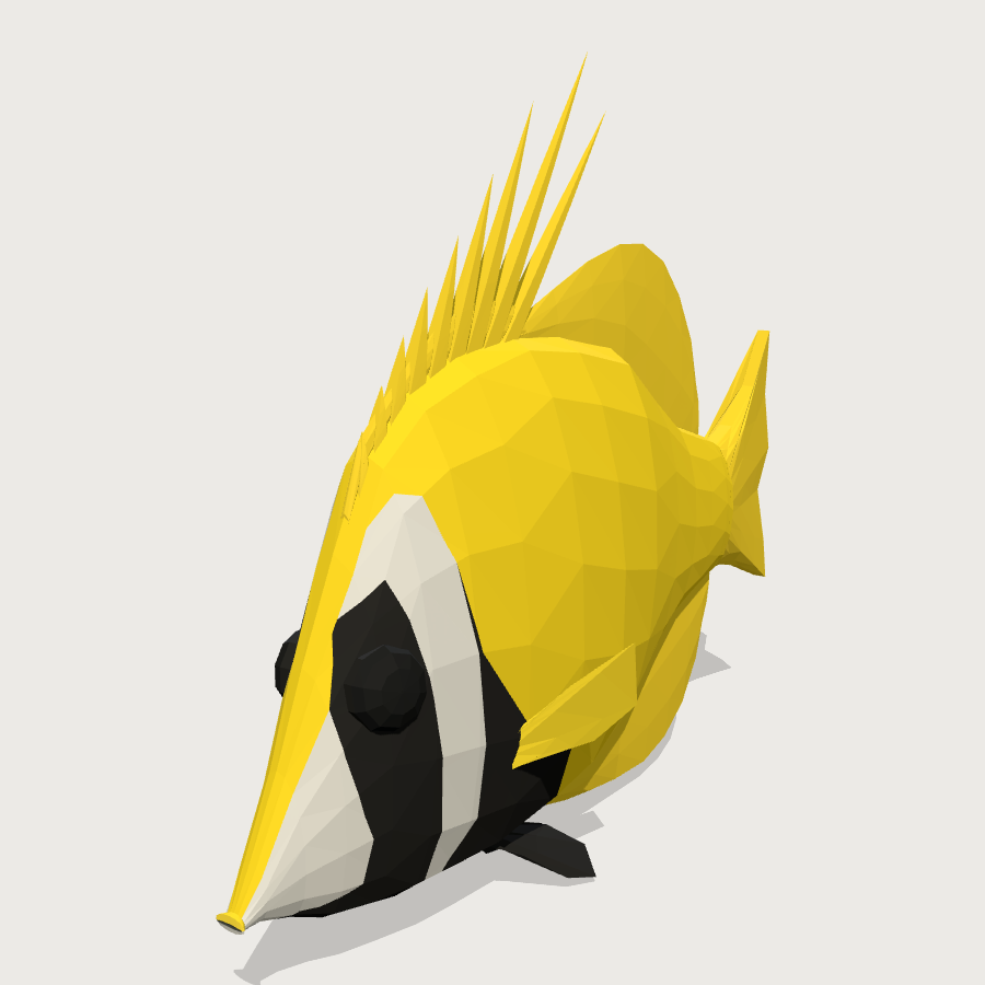 Rabbitfish low-poly 3D model