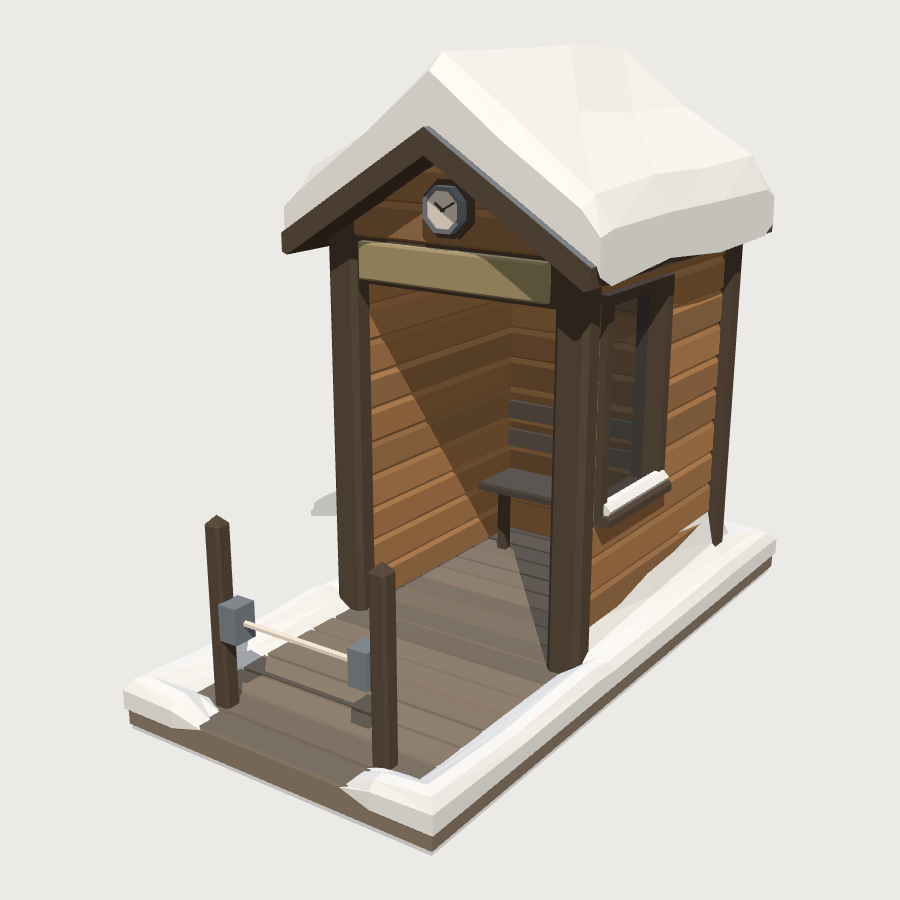 Race Start Hut low-poly 3D model
