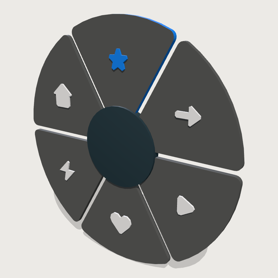 Radial Pie Menu low-poly 3D model