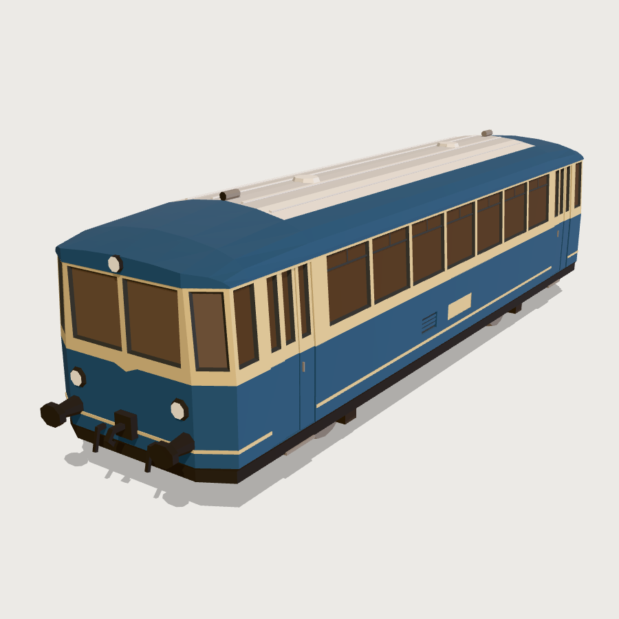 Railbus low-poly 3D model