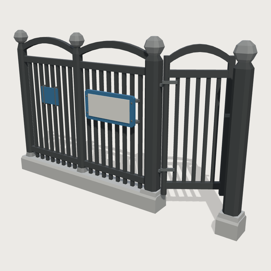 Railing And Gate Run low-poly 3D model
