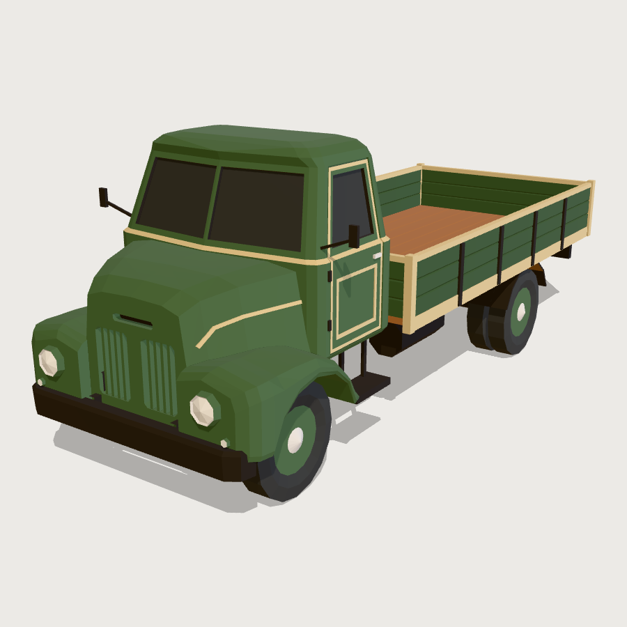 Railway Cartage Lorry low-poly 3D model