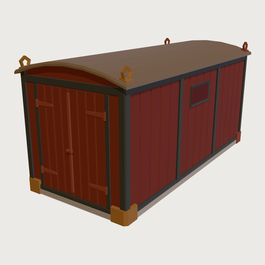 Railway Container low-poly 3D model