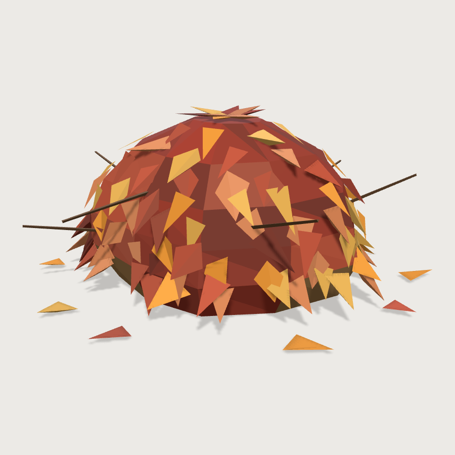 Raked Leaf Pile low-poly 3D model