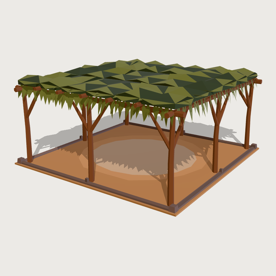 Ramada low-poly 3D model