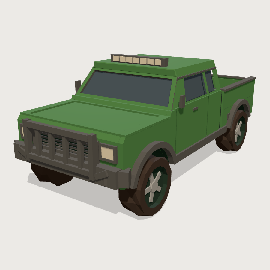 Ranger Pickup Truck low-poly 3D model