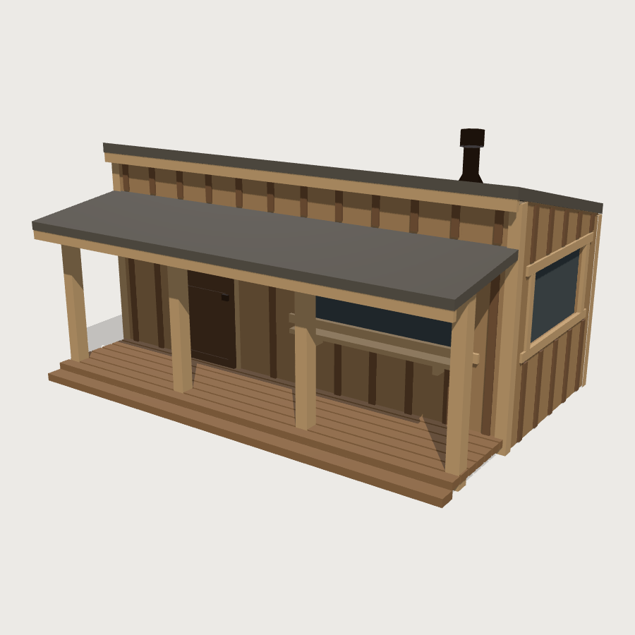 Ranger Station low-poly 3D model