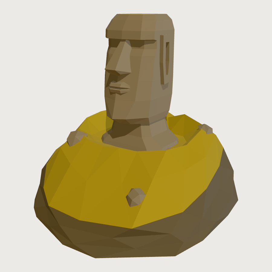 Rano Raraku Quarry Head low-poly 3D model